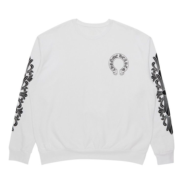 Chrome Hearts Horseshoe Logo Crewneck White