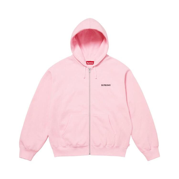 Buy Supreme Idgaf Zip Up Hooded Sweatshirt 'Light Pink' - FW25SW75