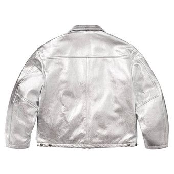 Buy Supreme x Schott Leather Clip Jacket 'Silver' - SS25J49 SILVER