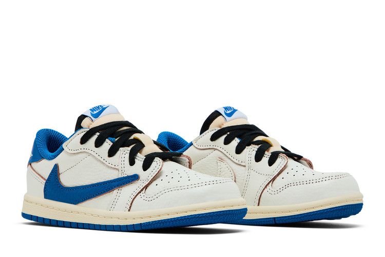 Fragment Design X Travis Scott X Air Jordan 1 RETRO Low OG Sp Td Sail Military Blue