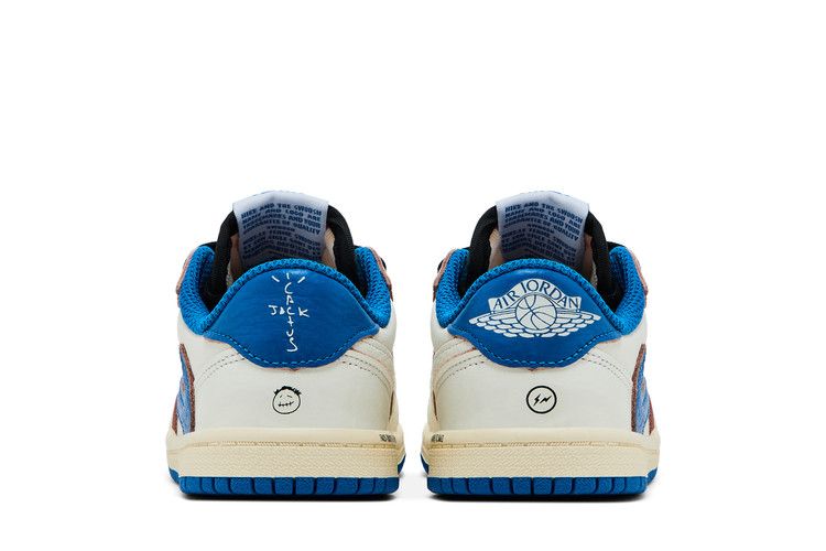 Fragment Design X Travis Scott X Air Jordan 1 RETRO Low OG Sp Td Sail Military Blue