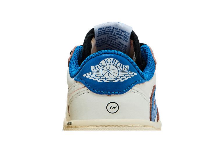 Fragment Design X Travis Scott X Air Jordan 1 RETRO Low OG Sp Td Sail Military Blue