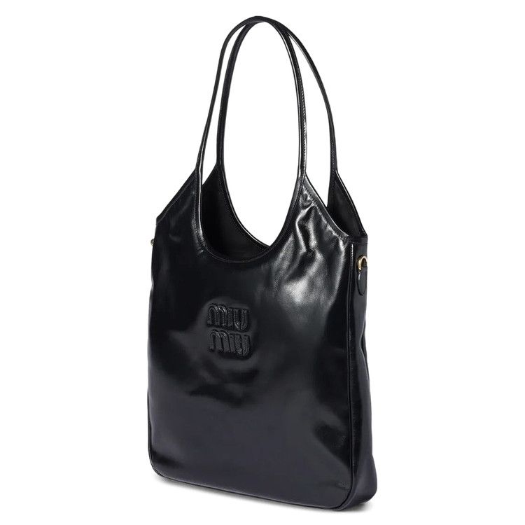 Miu Miu Softy Shine Shopping Handbag Nero