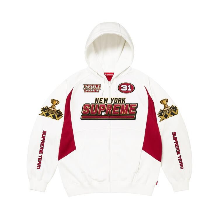 Buy Supreme Football Zip Up Hooded Sweatshirt 'White' - FW25SW68 Buy Supreme Football Zip Up Hooded Sweatshirt 'White' - FW25SW68