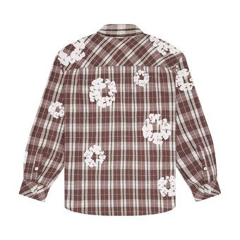 Buy Denim Tears Cotton Wreath Flannel Shirt 'Brown Plaid
