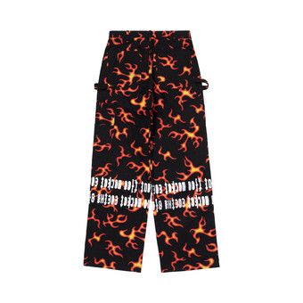 CACTUS PLANT FLEAMARKET CPFM カクタス プラント フリーマーケット シーピーエフエム CPFM DOUBLE KNEE HI-VIS PANTS ファイヤーモチーフ ダブルニーワイド パンツ ブラック/レッド CP30PT001 1710965_02.jpg.jpeg