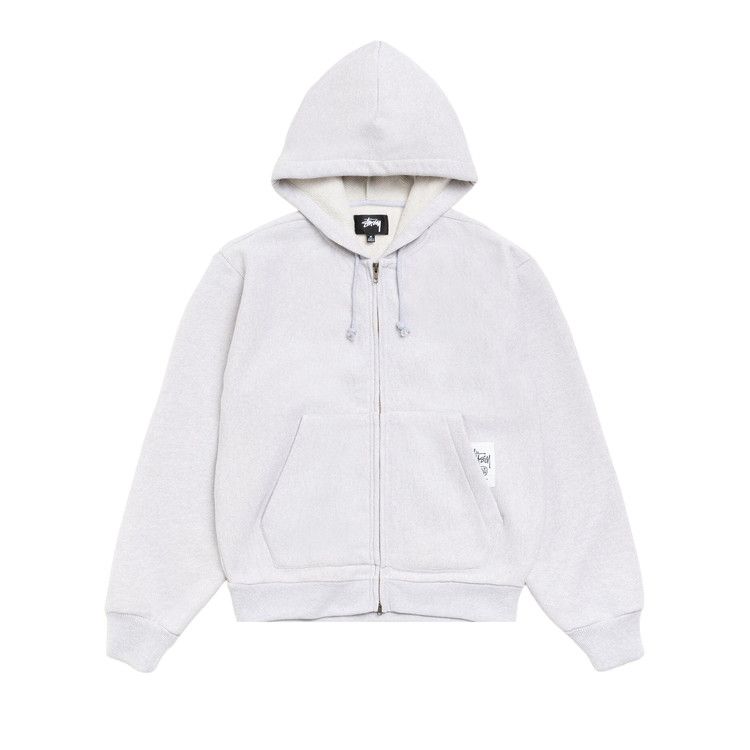 Buy Stussy Patch Zip Knit Hoodie 'Ash Heather' - 118593 ASH | GOAT