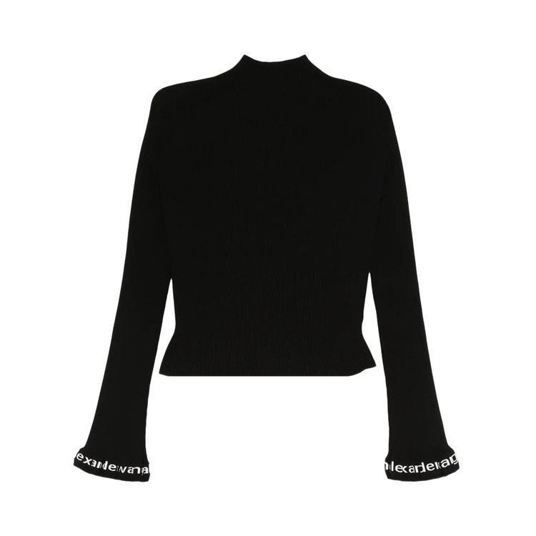 Buy Alexander Wang Logo Ribbed Long-Sleeve Zip Turtleneck Pullover