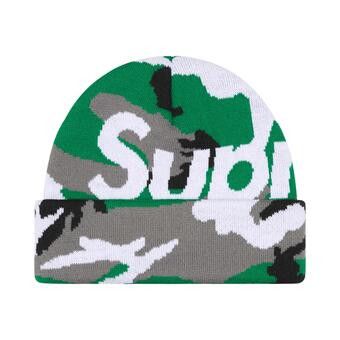 Buy Supreme Camo Big Logo Beanie 'Green Camo' - FW25BN12 GREEN
