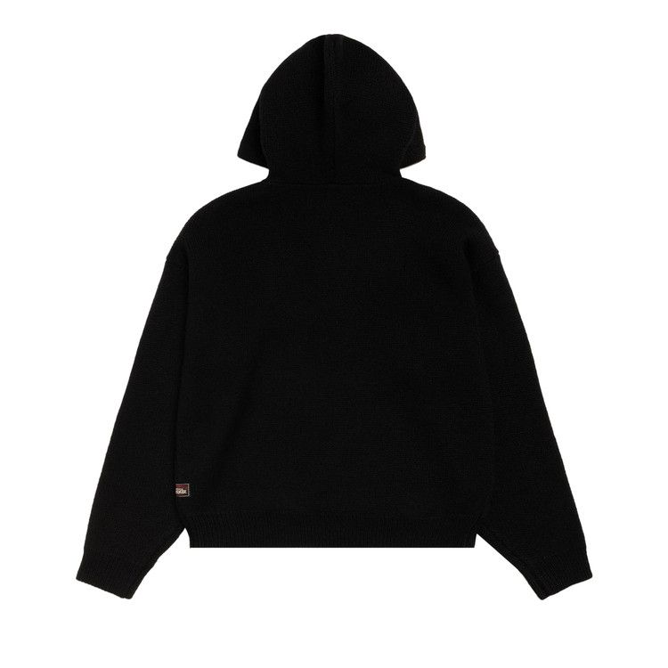 Stussy Quarter Zip Knit Hoodie 'black'
