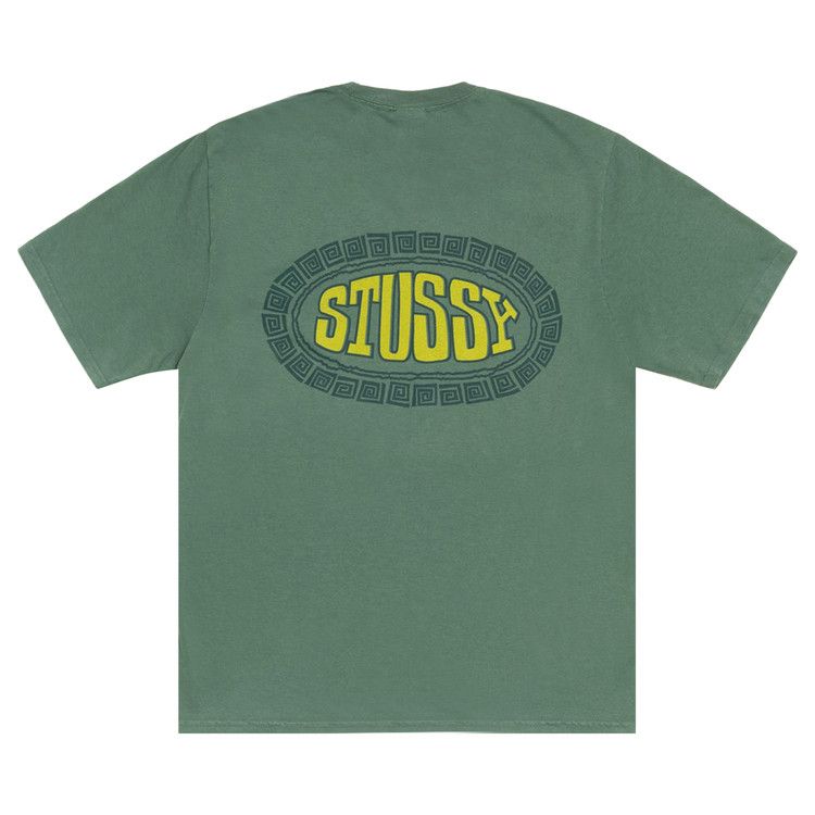 Buy Stussy Tile Oval Tee Pigment Dyed 'Pine' - 1905169 PINE | GOAT