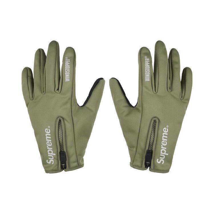 Buy Supreme Windstopper Zip Gloves 'Olive' - FW25A55 OLIVE | GOAT