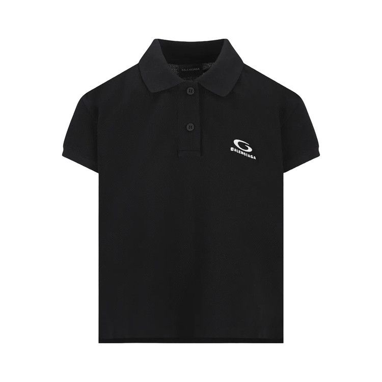 Balenciaga Shorts-Sleeve Polo T-Shirt Black/White