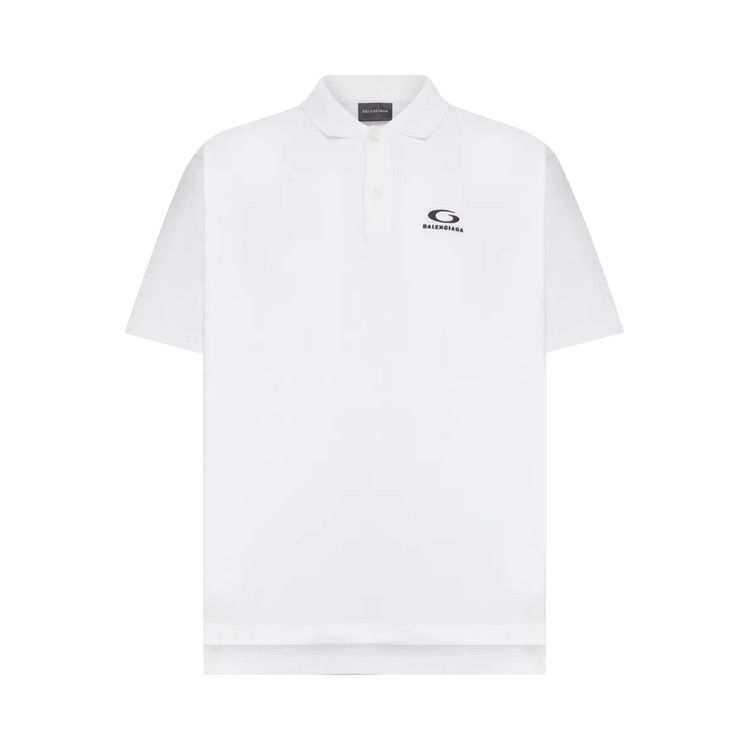 Balenciaga Shorts-Sleeve Regular Polo T-Shirt White