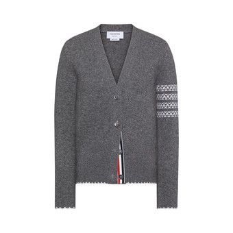 THOM BROWNE MED GREY タイ Buy Thom Browne Holiday Hector Classic Fit V Neck Cardigan 'Medium