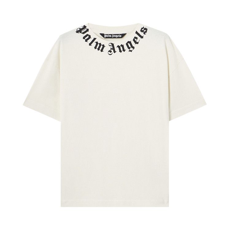 Buy Palm Angels Neck Logo Regular Tee 'Off White/Black