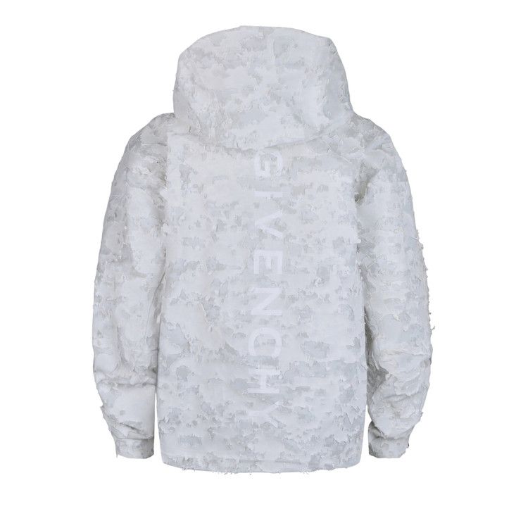 Buy Givenchy Destroyed Windbreaker In Mixed Cotton 'Pearl/Grey