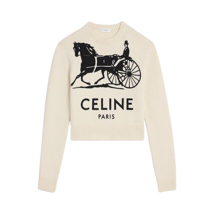 CELINE Crewneck Sweater 'White/Black' — foto 2
