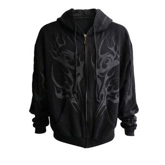 Buy Hellstar Tribal Flame Zip Up 'Black' - HSS126ZP BLAC | GOAT