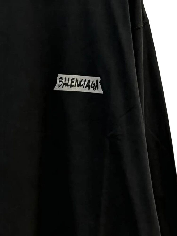 Buy Balenciaga Long-Sleeve Crew Neck Oversized T-Shirt 'Faded