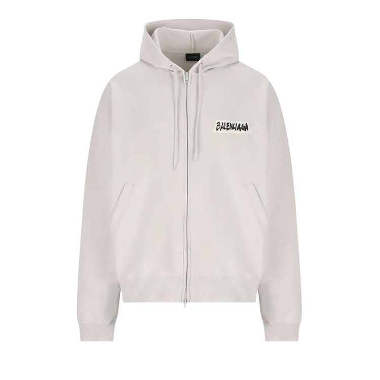 Buy Balenciaga Over Zip-Up Hoodie 'Dirty White' - 850338 TTVL7