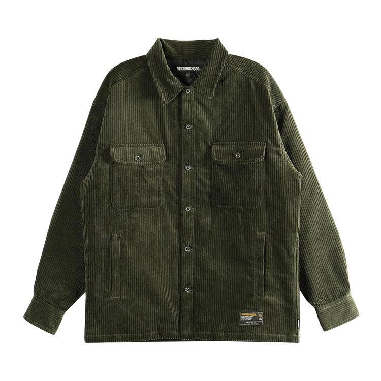 Buy Neighborhood Corduroy CPO Long-Sleeve Shirt 'Olive Drab