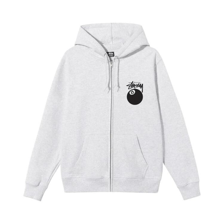 Buy Stussy 8 Ball Zip Hooded Sweatshirt 'Ash Heather' - 1974760