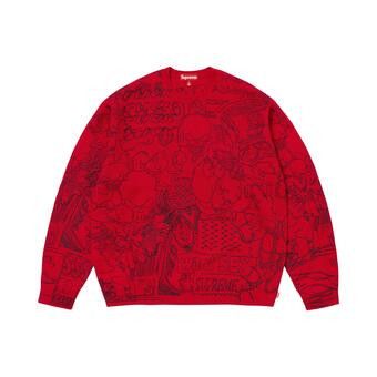 Buy Supreme Collage Embroide Sweater 'Red' - SS26SK28 RED | GOAT