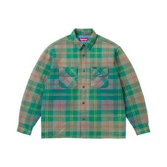 Buy Supreme Quilted Lined Flannel Snap Shirt 'Green' - SS26S7