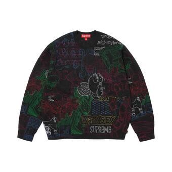 Buy Supreme Collage Embroidered Sweater 'Black' - SS26SK28 BLACK