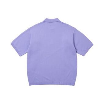 Buy Supreme Beaded Zip Short-Sleeve Polo Sweater 'Lavender