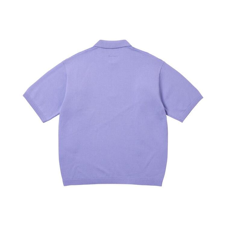 Buy Supreme Beaded Zip Short-Sleeve Polo Sweater 'Lavender