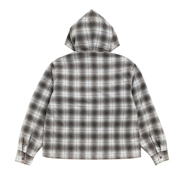 Buy Stussy Zip Hooded Plaid Shirt 'Charcoal' - 1110381 CHAR | GOAT MX