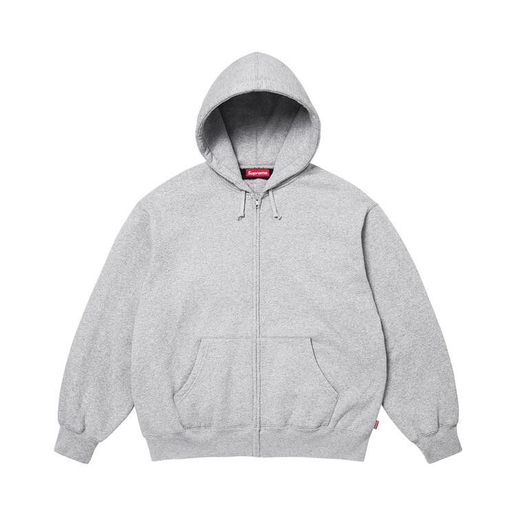 Buy Supreme Cut Out Zip Up Hooded Sweatshirt 'Heather Grey