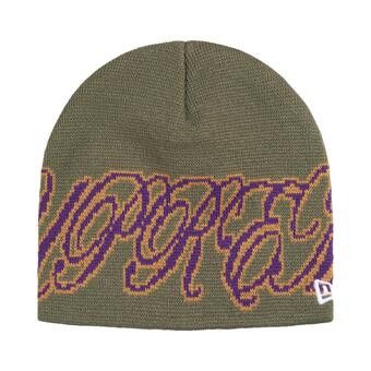 Buy Supreme New Era Cursive Beanie 'Olive' - SS26BN26 OLIVE | GOAT