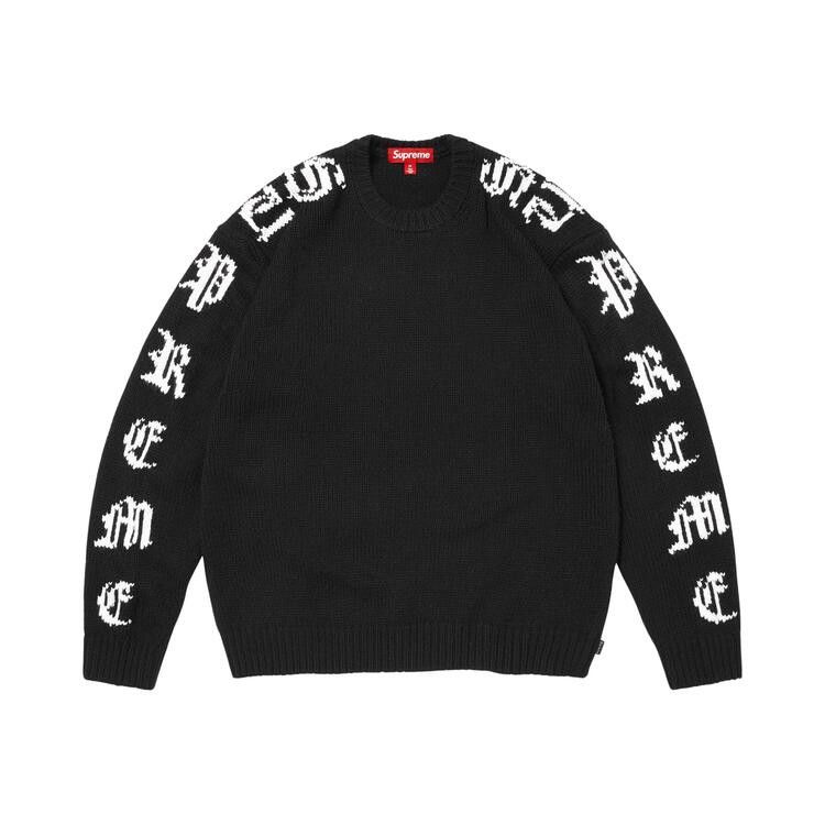 Buy Supreme Old English Sleeves Sweater 'Black' - SS26SK16 BLACK