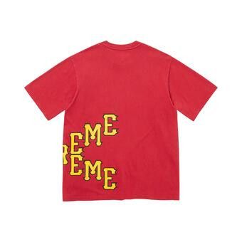 Buy Supreme Cracked Spellout Short-Sleeve Top 'Washed Red