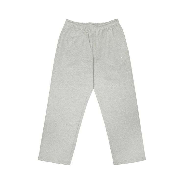 Nike Solo Swoosh Fleece Open-Hem Pants 'Dark Grey Heather/Light Smoke Grey/White' — foto 2