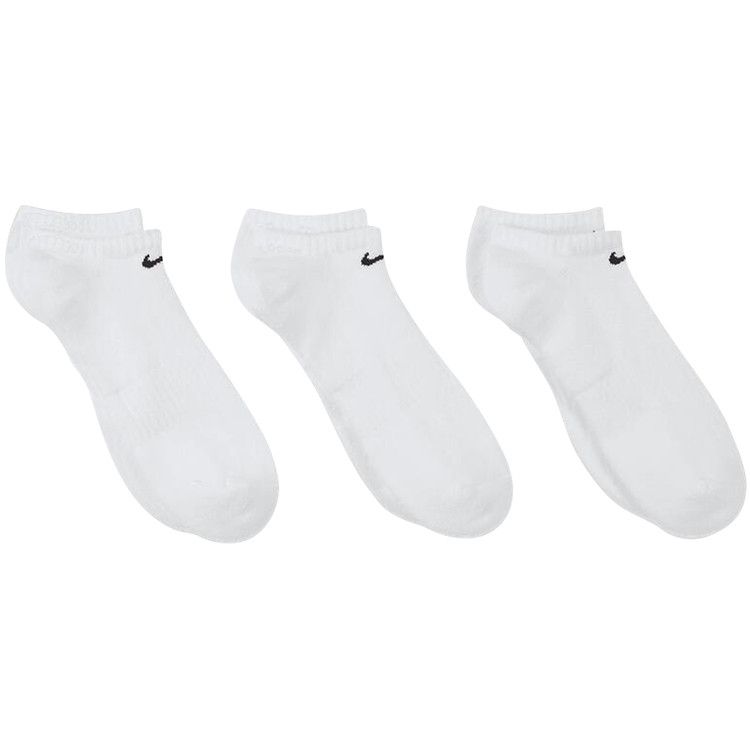 Nike Solid Color Logo Casual Sports Socks Couple Style 3 Pairs White — foto 2