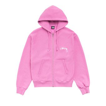 Buy Stussy Stack Zip Hoodie Pigment Dyed 'Pink' - 1975178 PINK | GOAT