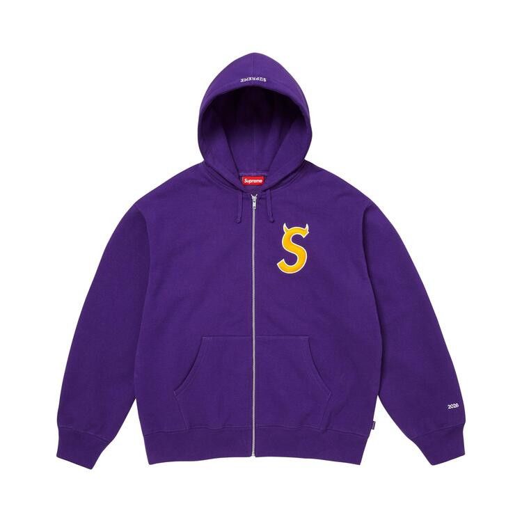 Buy Supreme Devil S Logo Zip Up Hooded Sweatshirt 'Purple