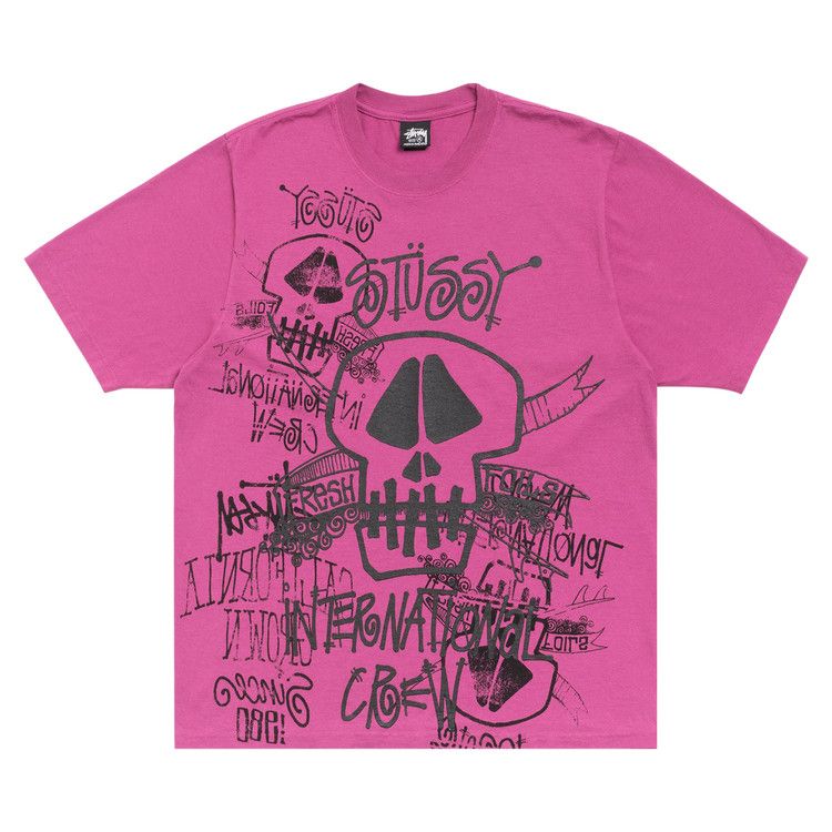 Buy Stussy Skulls Tee Pigment Dyed 'Berry' - 1905177 BERR | GOAT