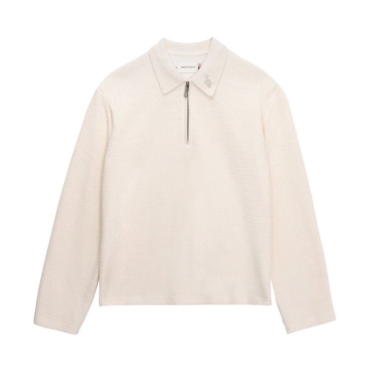Honor The Gift Wavy Knit Long-Sleeve Polo Shirt 'Bone' — foto 2