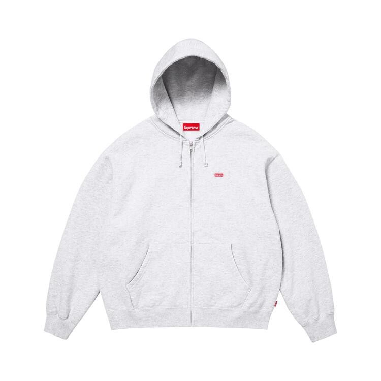 Buy Supreme Small Box Zip Up Hooded Sweatshirt 'Ash Grey