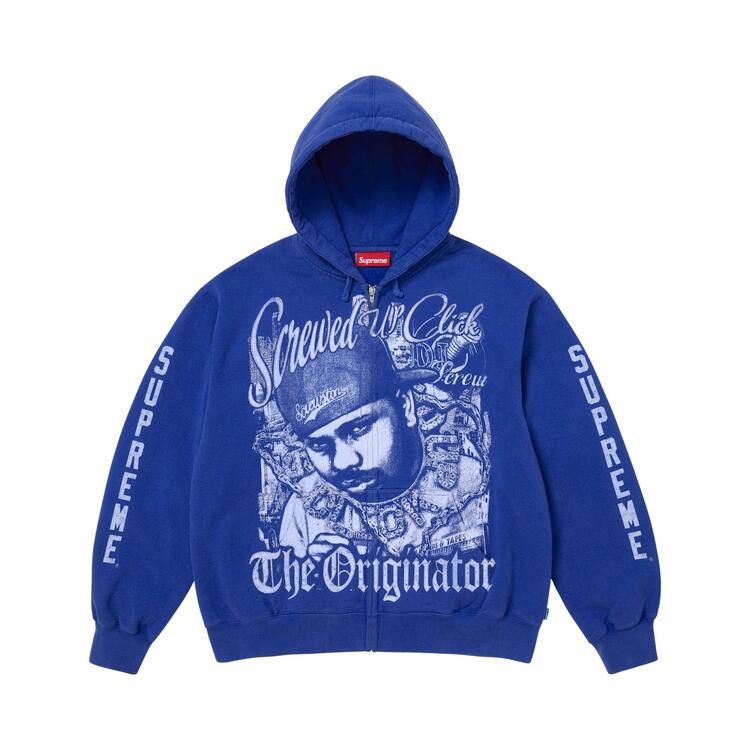 kwikie ジップパーカー　fti ec melodi supreme Buy Supreme x Dj Screw Zip Up Hooded Sweatshirt 'Royal' - SS26SW53