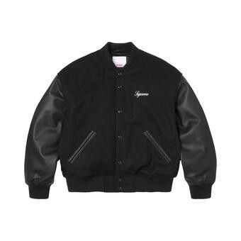 Buy Supreme Cross Varsity Jacket 'Black' - SS26J20 BLACK | GOAT