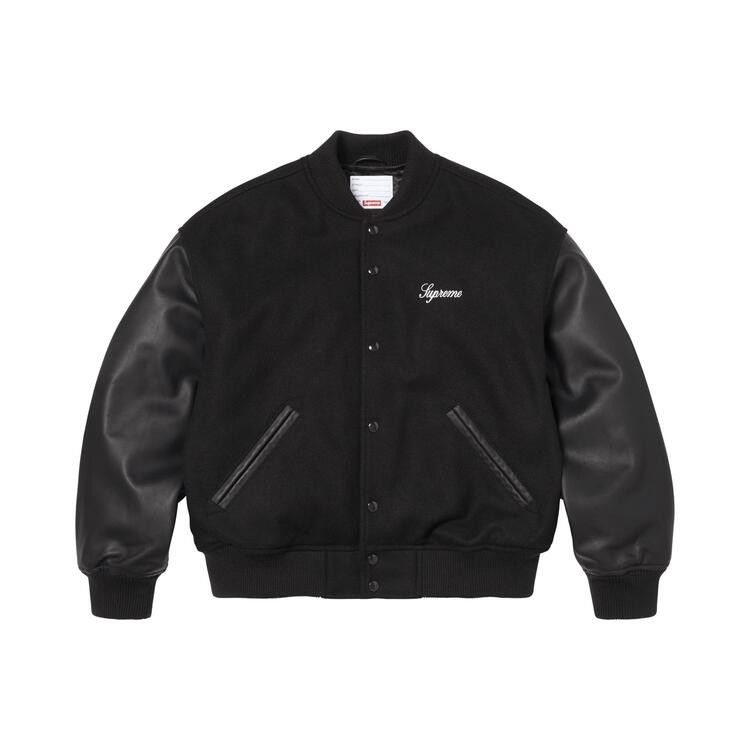 Buy Supreme Cross Varsity Jacket 'Black' - SS26J20 BLACK | GOAT