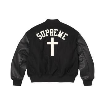 Buy Supreme Cross Varsity Jacket 'Black' - SS26J20 BLACK | GOAT