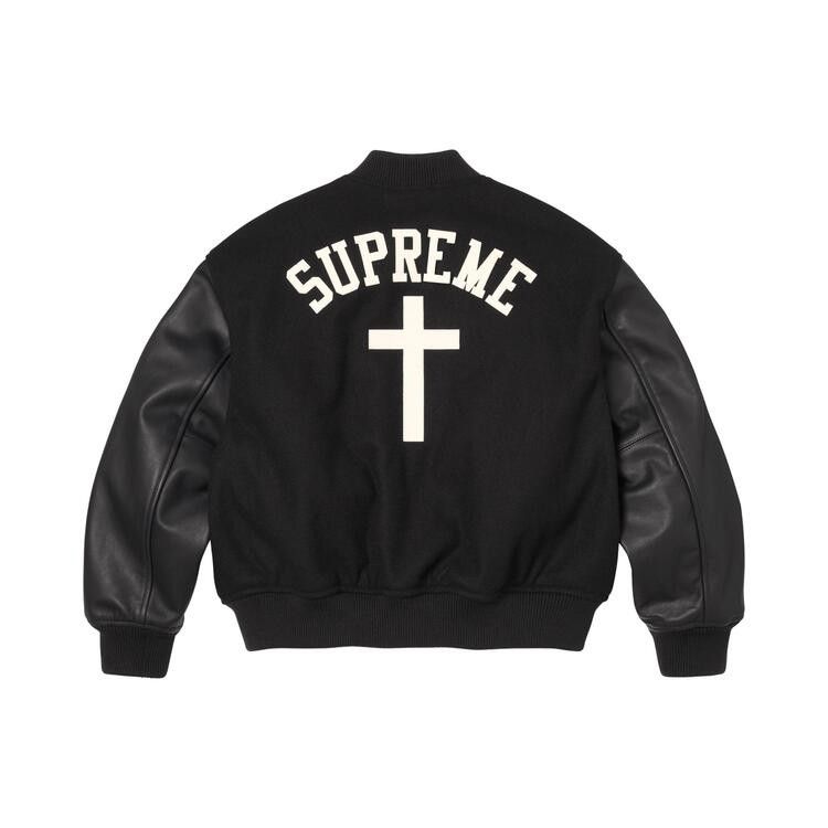 Buy Supreme Cross Varsity Jacket 'Black' - SS26J20 BLACK | GOAT
