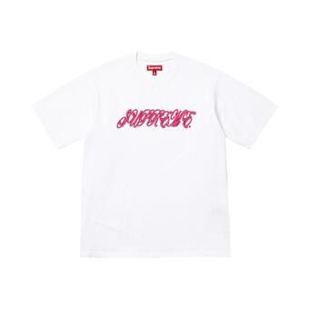 Buy Supreme Raised Script Short-Sleeve Top 'White' - SS26KN93